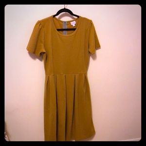 Lularoe Amelia mustard yellow dress